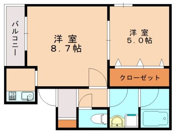 和白駅 徒歩10分 1階の物件間取画像